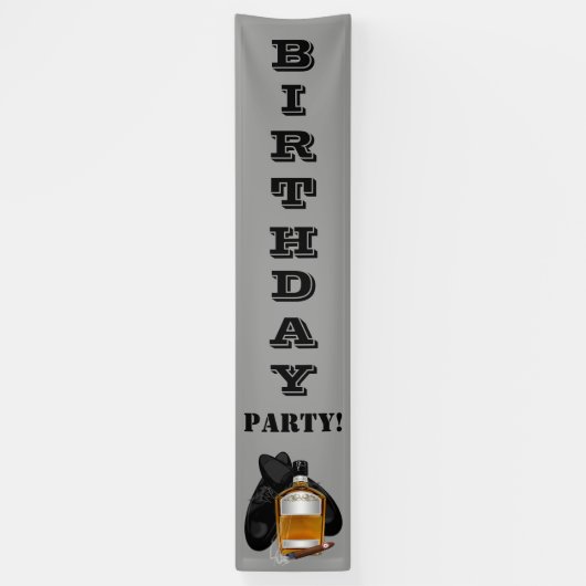 Whiskey en sigaar verjaardagsbanner spandoek (Verticaal)