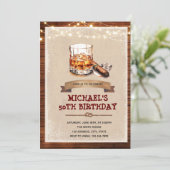 Whiskey en Sigaren Feest Uitnodiging (Staand voorkant)