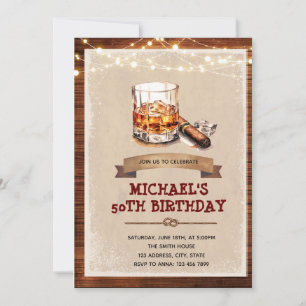 Whiskey en Sigaren Feest Uitnodiging