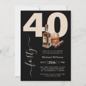 Whiskey en Sigaren Mannelijk 40e Verjaardagsfeest Kaart (Voorkant)