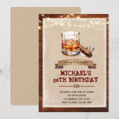 Whiskey en Sigaren Party Uitnodiging (Voorkant / Achterkant)
