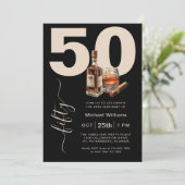 Whiskey en Sigaren Verjaardagsfeest voor Mannen 50 Kaart (Staand voorkant)