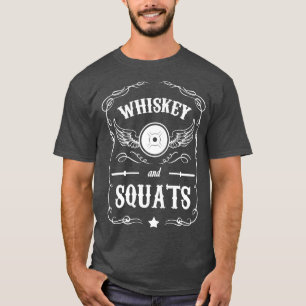 Whiskey en Squats - "Gewichtheffen" Motivatie T-shirt