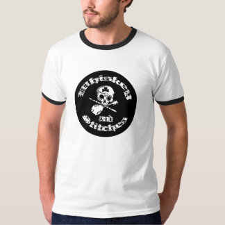 Whiskey en Stitches Mannen Ringer T-shirt
