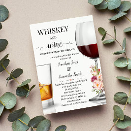 Whiskey en wijn voordat ik doe bruiloft douche roz kaart