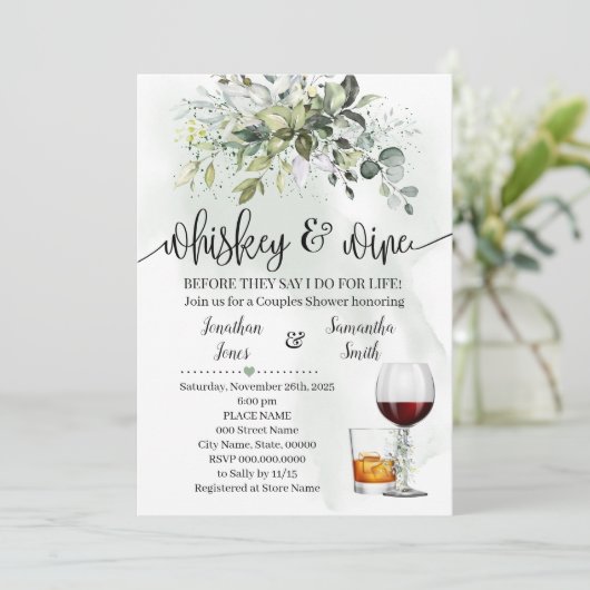 Whiskey en wijnparen douchen Eucalyptus Kaart (Staand voorkant)