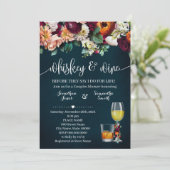 Whiskey en Wine Flowers Couples Shower Weddenschap Kaart (Staand voorkant)