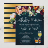 Whiskey en Wine Flowers Couples Shower Weddenschap Kaart (Voorkant / Achterkant)