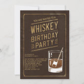 Whiskey Faux Goud Leder Elegant 50ste Verjaardag Kaart (Voorkant)