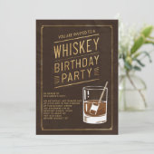 Whiskey Faux Goud Leder Elegant 50ste Verjaardag Kaart (Staand voorkant)