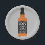 Whiskey Fles 21st Birthday Whiskey Lovers Papieren Bordje<br><div class="desc">Viel een 21ste verjaardag in stijl of gooi een feestje voor je favoriete whiskydrinker met deze leuke papieren borden. Ze bevatten een door de hand getekende illustratie van een whiskyfles met een zwart-wit etiket en je eigen aangepaste tekst op het etiket. Het is gemakkelijk om deze borden te personaliseren gebruikend...</div>