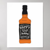 Whiskey Fles 21st Birthday Whiskey Lovers Poster (Voorkant)