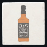 Whiskey Fles 21st Birthday Whiskey Lovers Stenen Onderzetter<br><div class="desc">Creëer een gepersonaliseerd cadeau voor iemand die een 21ste verjaardag viert of voor een Whiskey drinker van elke leeftijd. Dit onderzetter is voorzien van een handtekenstijlafbeelding van een whiskyfles met een zwart-wit etiket en een eigen aangepaste tekst op het etiket. Het is gemakkelijk om dit onderzetter te personaliseren gebruikend de...</div>