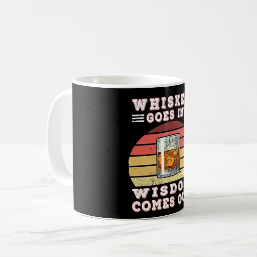 Whiskey gaat in wijsheid uit koffiemok (Voorkant links)