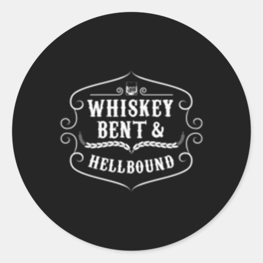 Whiskey gebogen Scotch Bourbon voor sigaar Ronde Sticker (Voorkant)