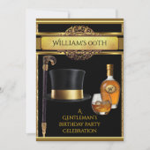 Whiskey Gentlemen Elegant Gold Black Birthday Kaart (Voorkant)