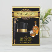 Whiskey Gentlemen Elegant Gold Black Birthday Kaart (Staand voorkant)