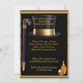 Whiskey Gentlemen Elegant Gold Black Birthday Kaart (Achterkant)