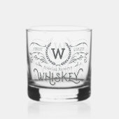 Whiskey gepersonaliseerde Monogram  look Whisky Glas (Voorkant)