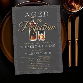 Whiskey Gerijpt tot in de Perfectie Elegante 50e V Kaart