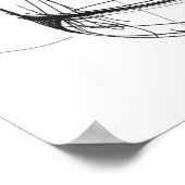 Whiskey gesteenten glas minimalistische lijn art poster (Hoek)