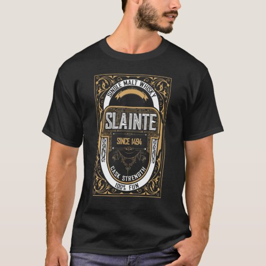 Whiskey Gezegde Slainte Single Malt Schotland voor T-shirt (Voorkant)