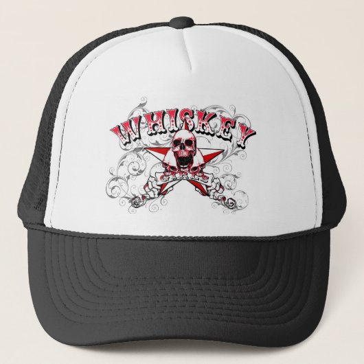 Whiskey Girls Skull Trucker Hat Pet (Voorkant)
