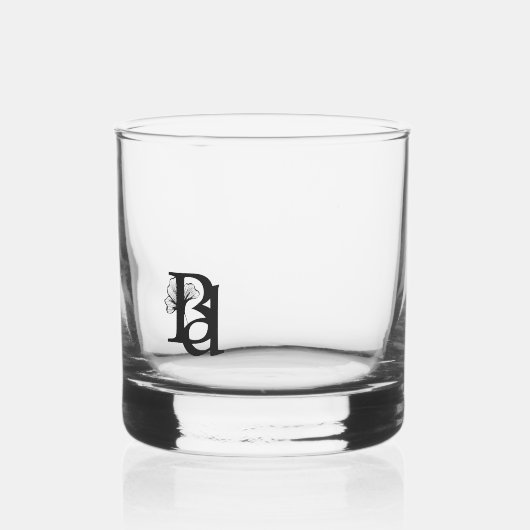 Whiskey Glas Abstracte Kunst Zwart Wit Goud (Links)