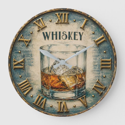 Whiskey Glass Bar Decor Grote Klok (Voorkant)
