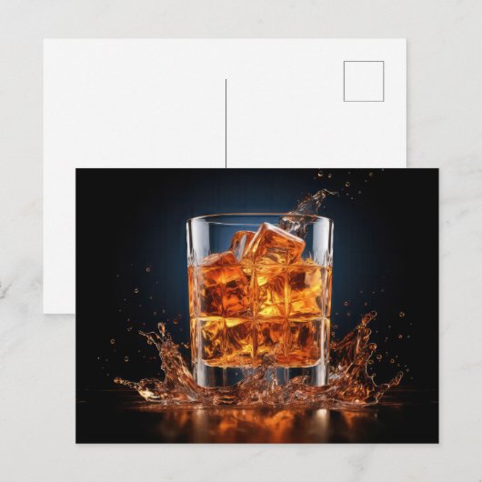 Whiskey Glass Briefkaart (Voorkant / Achterkant)