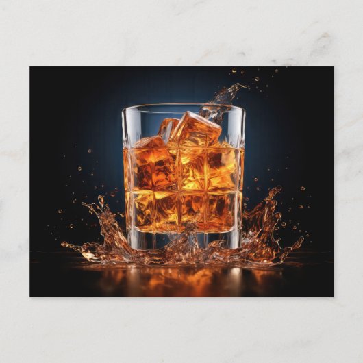 Whiskey Glass Briefkaart (Voorkant)