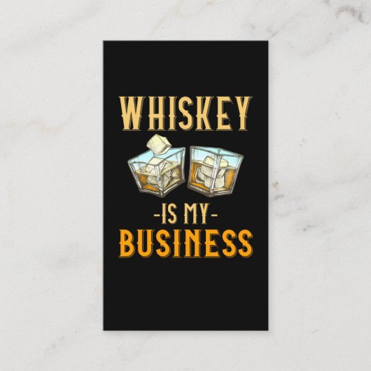 Whiskey Glasse Bourbon Drink Humor Visitekaartje (Voorkant)