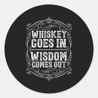 Whiskey Goes In Wijsheid Bourbon Scotch Cocktail D Ronde Sticker