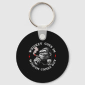 Whiskey Goes In Wisdom Comes Out Funny Monkey (on  Sleutelhanger (Voorkant)