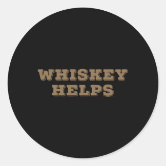 Whiskey Helpt en alcohol Ronde Sticker