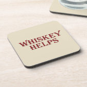 Whiskey helpt grappige alcohol gezegden whisky cit bier onderzetter (Linkerzijde)