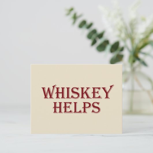 Whiskey helpt grappige alcohol gezegden whisky cit feestdagenkaart (Staand voorkant)
