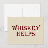 Whiskey helpt grappige alcohol gezegden whisky cit feestdagenkaart (Voorkant / Achterkant)