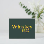Whiskey helpt grappige alcohol gezegden whisky cit feestdagenkaart (Staand voorkant)