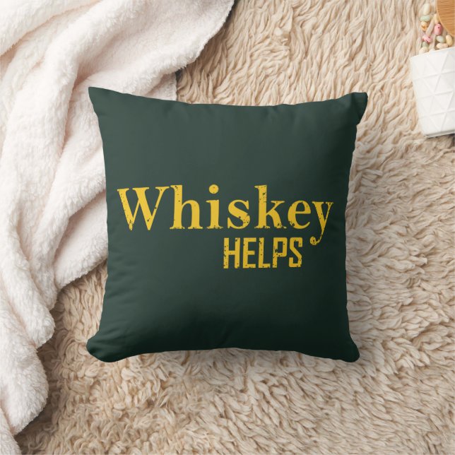 Whiskey helpt grappige alcohol gezegden whisky cit kussen (Deken)