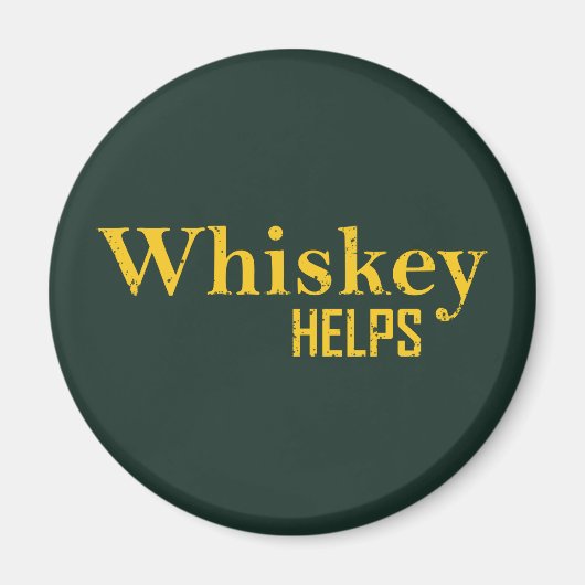 Whiskey helpt grappige alcohol gezegden whisky cit magneet (Voorkant)