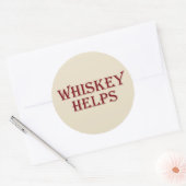 Whiskey helpt grappige alcohol gezegden whisky cit ronde sticker (Envelop)