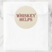 Whiskey helpt grappige alcohol gezegden whisky cit ronde sticker (Tas)