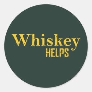 Whiskey helpt grappige alcohol gezegden whisky cit ronde sticker