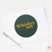 Whiskey helpt grappige alcohol gezegden whisky cit ronde sticker (Envelop)