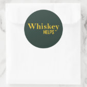 Whiskey helpt grappige alcohol gezegden whisky cit ronde sticker (Tas)