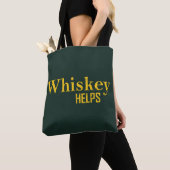 Whiskey helpt grappige alcohol gezegden whisky cit tote bag (Dichtbij)