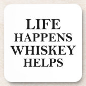 Whiskey helpt grappige alcoholische gezegden bier onderzetter (Voorkant)
