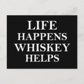 Whiskey helpt grappige alcoholische gezegden feestdagenkaart (Voorkant)