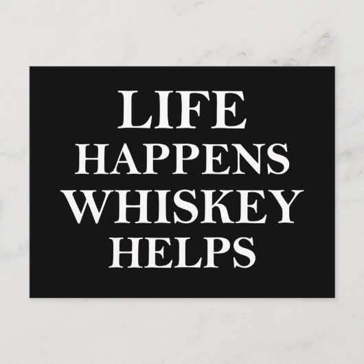 Whiskey helpt grappige alcoholische gezegden feestdagenkaart (Voorkant)